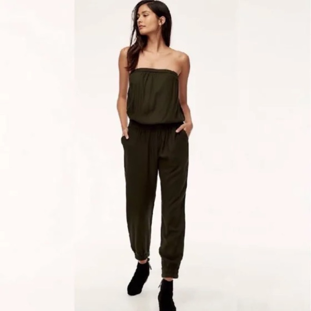 ARITZIA Sunday best strapless tabata jumpsuit black size small